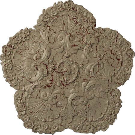 Ekena Millwork Shell Ceiling Medallion, Hand-Painted Gobi Desert Crackle, 25 5/8"OD x 1"P CM25SHGDC
